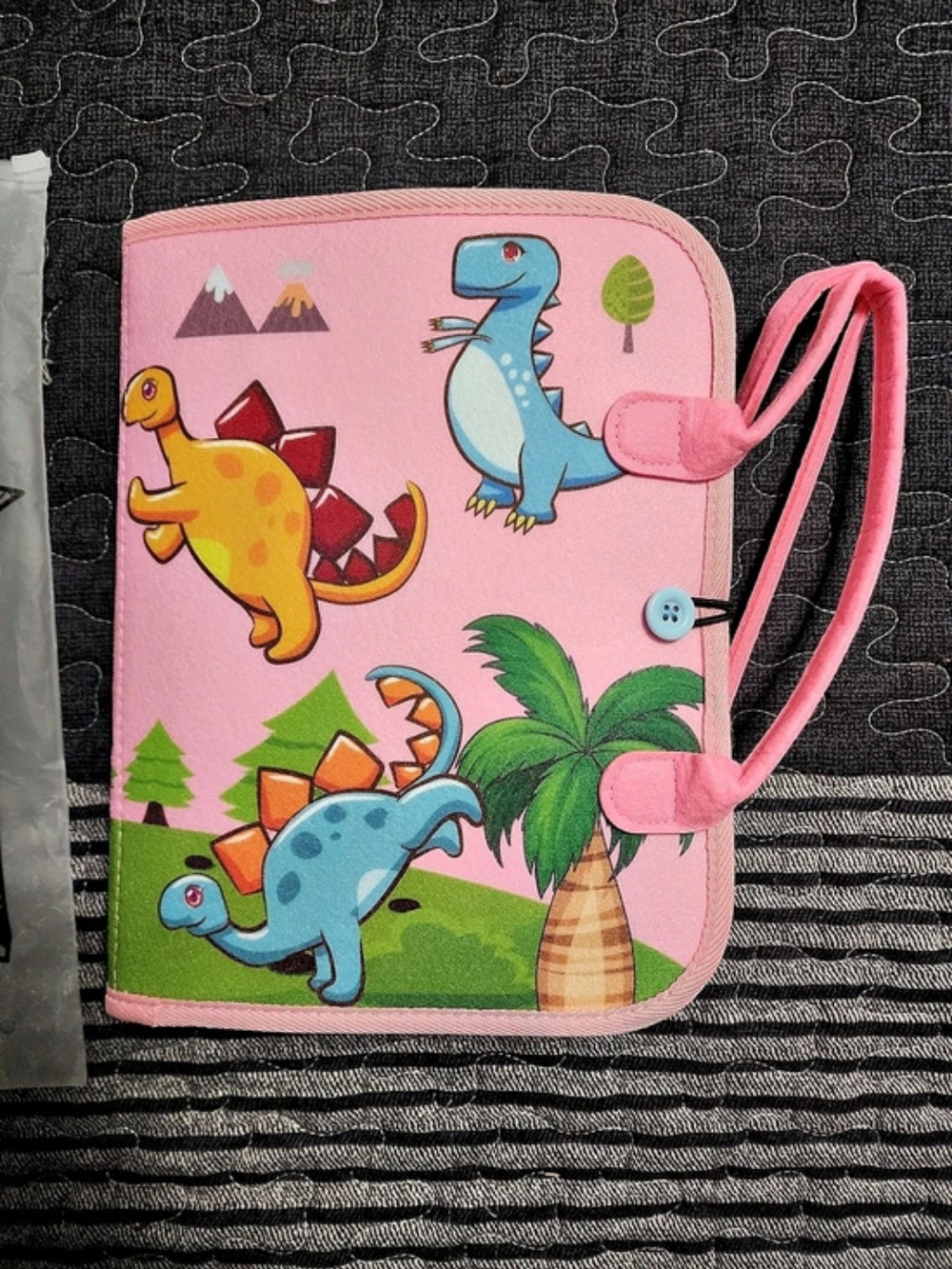 Winblo Toddler Busy Board Dinosaur Pink & Green